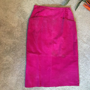Beautiful DIANI Fuchsia Suede Skirt